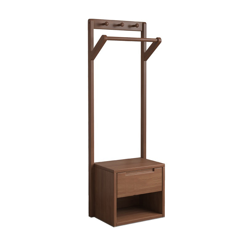 Walnut Entry Hallway Coat Rack Stand Shoe Bench Clothes Organiser/Bedroom Nightstand Coat Rack