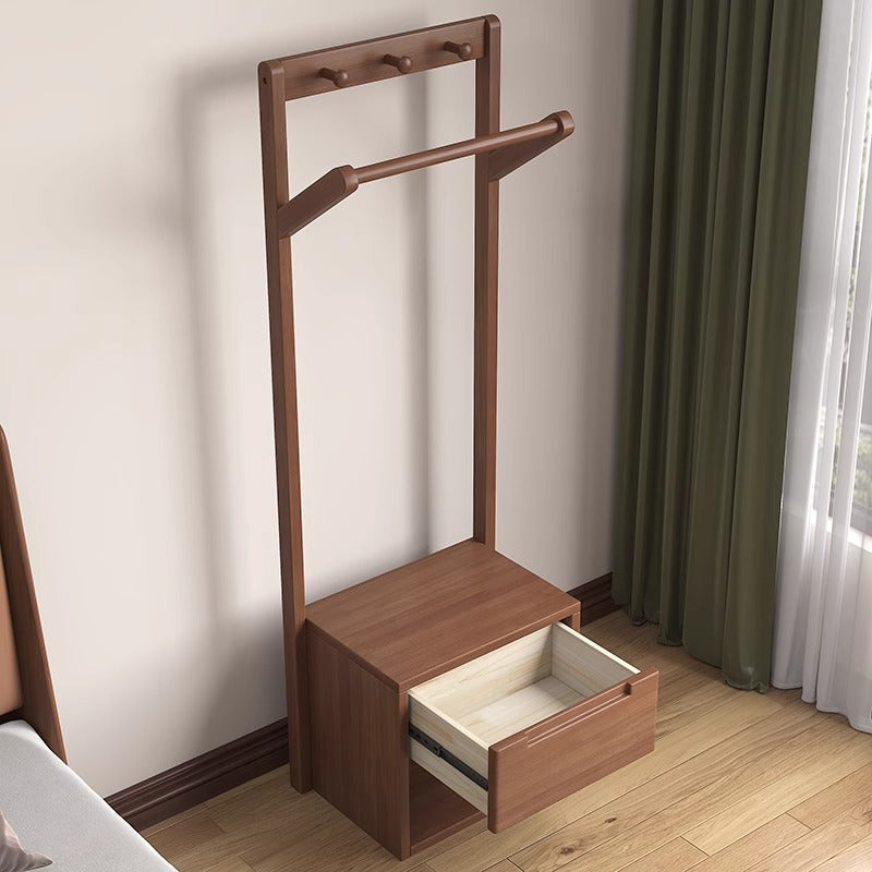 Walnut Entry Hallway Coat Rack Stand Shoe Bench Clothes Organiser/Bedroom Nightstand Coat Rack