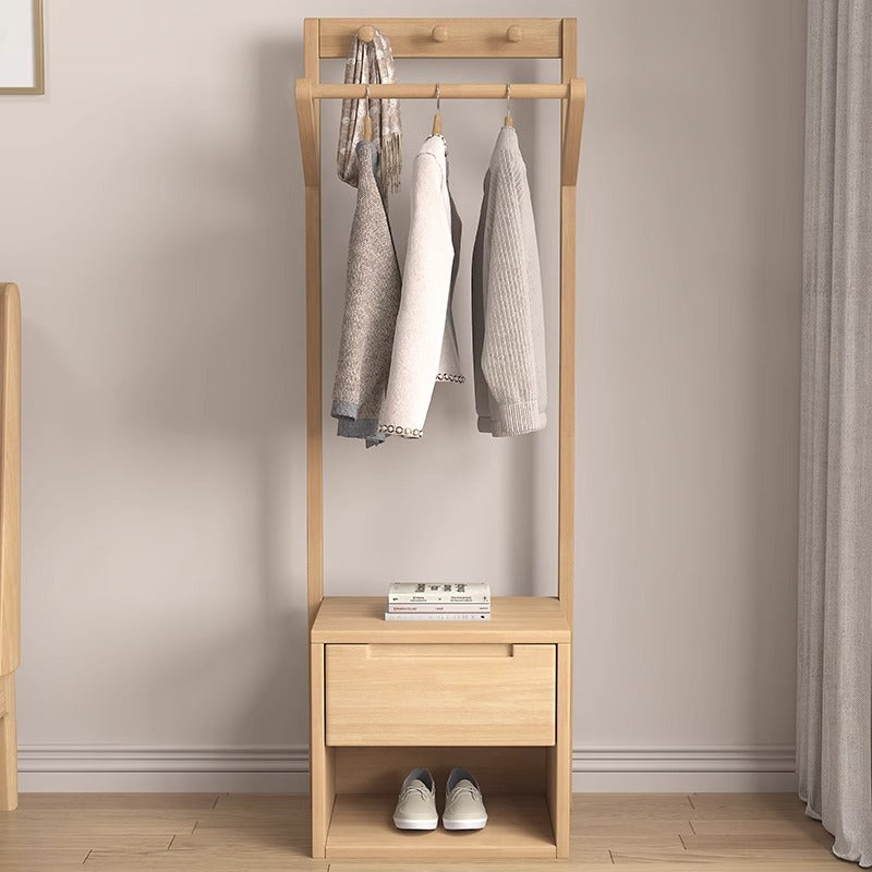 Oak Entry Hallway Coat Rack Stand Shoe Bench Clothes Organiser/Bedroom Nightstand Coat Rack