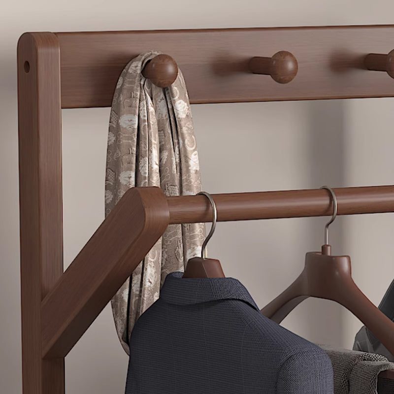Walnut Entry Hallway Coat Rack Stand Shoe Bench Clothes Organiser/Bedroom Nightstand Coat Rack
