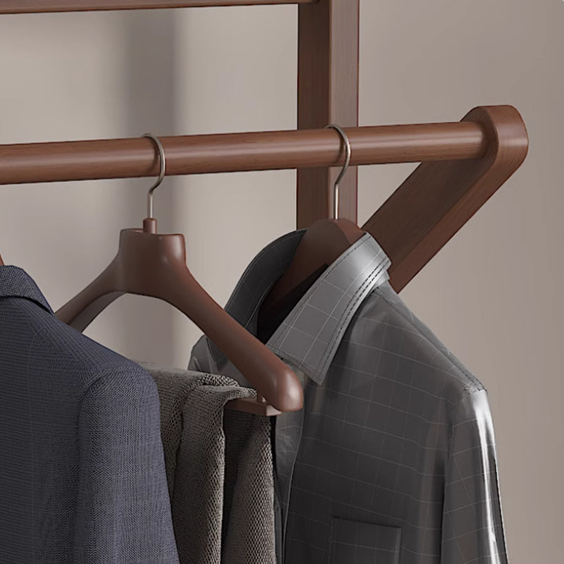 Walnut Entry Hallway Coat Rack Stand Shoe Bench Clothes Organiser/Bedroom Nightstand Coat Rack