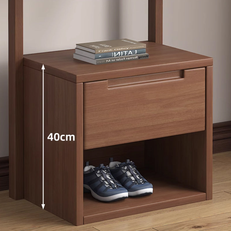 Walnut Entry Hallway Coat Rack Stand Shoe Bench Clothes Organiser/Bedroom Nightstand Coat Rack