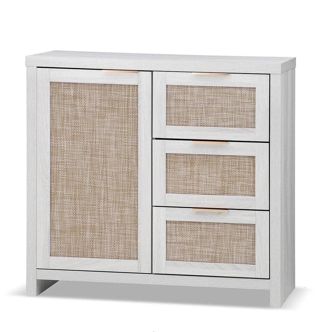 Hampstead Storage Cabinet/Hallway Console Table/Sideboard/Accent Cabinet with Rattan Drawers Pale Oak
