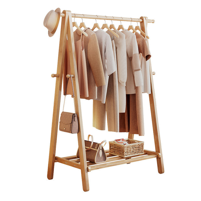 Oak Solidwood Clothing Racks Hanger/Stylish Entryway Coat Rack with Shelf