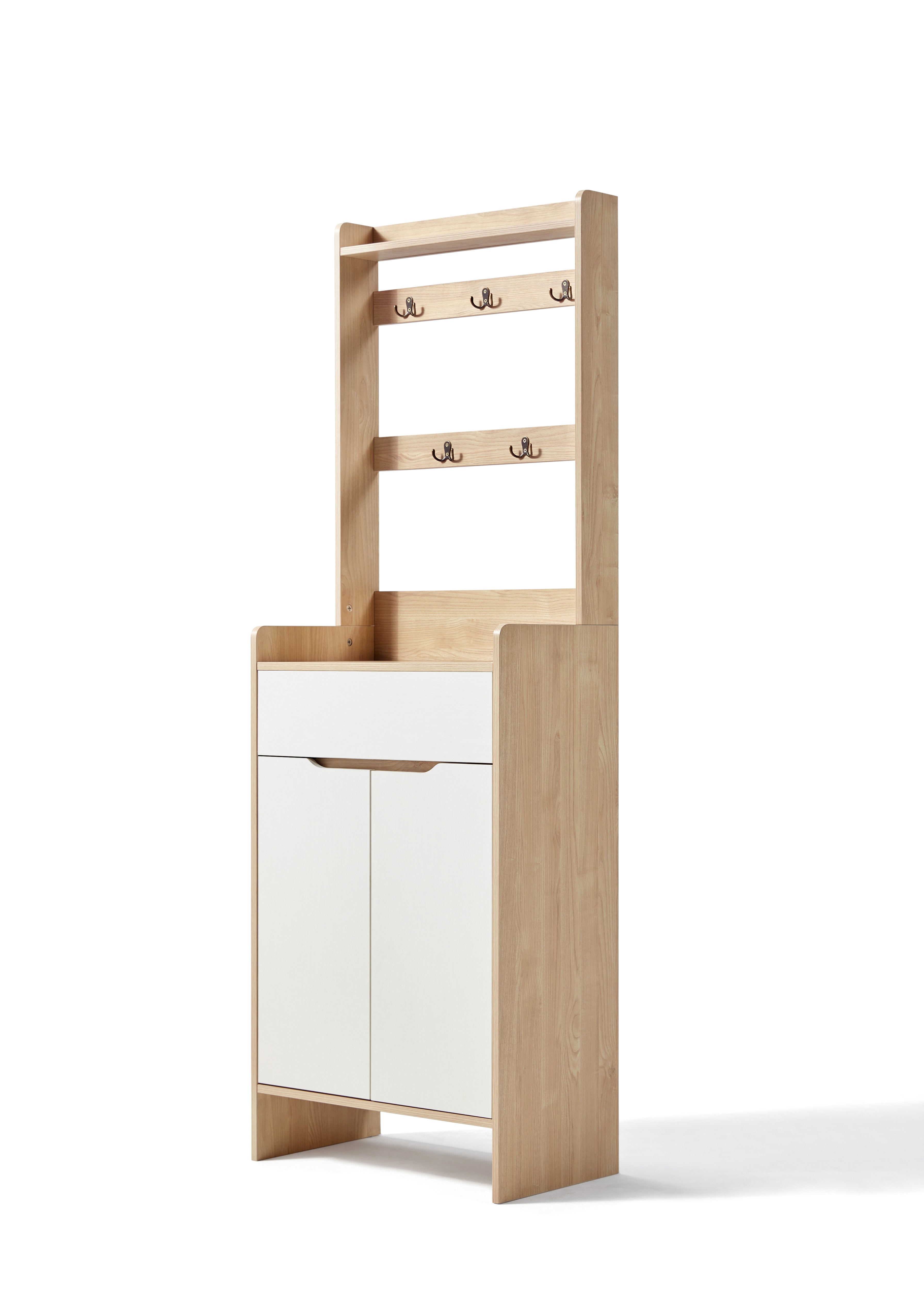 Oak Timber Entryway Storage/Shoe Cabinet with Bag Hanger/60CM/90CM