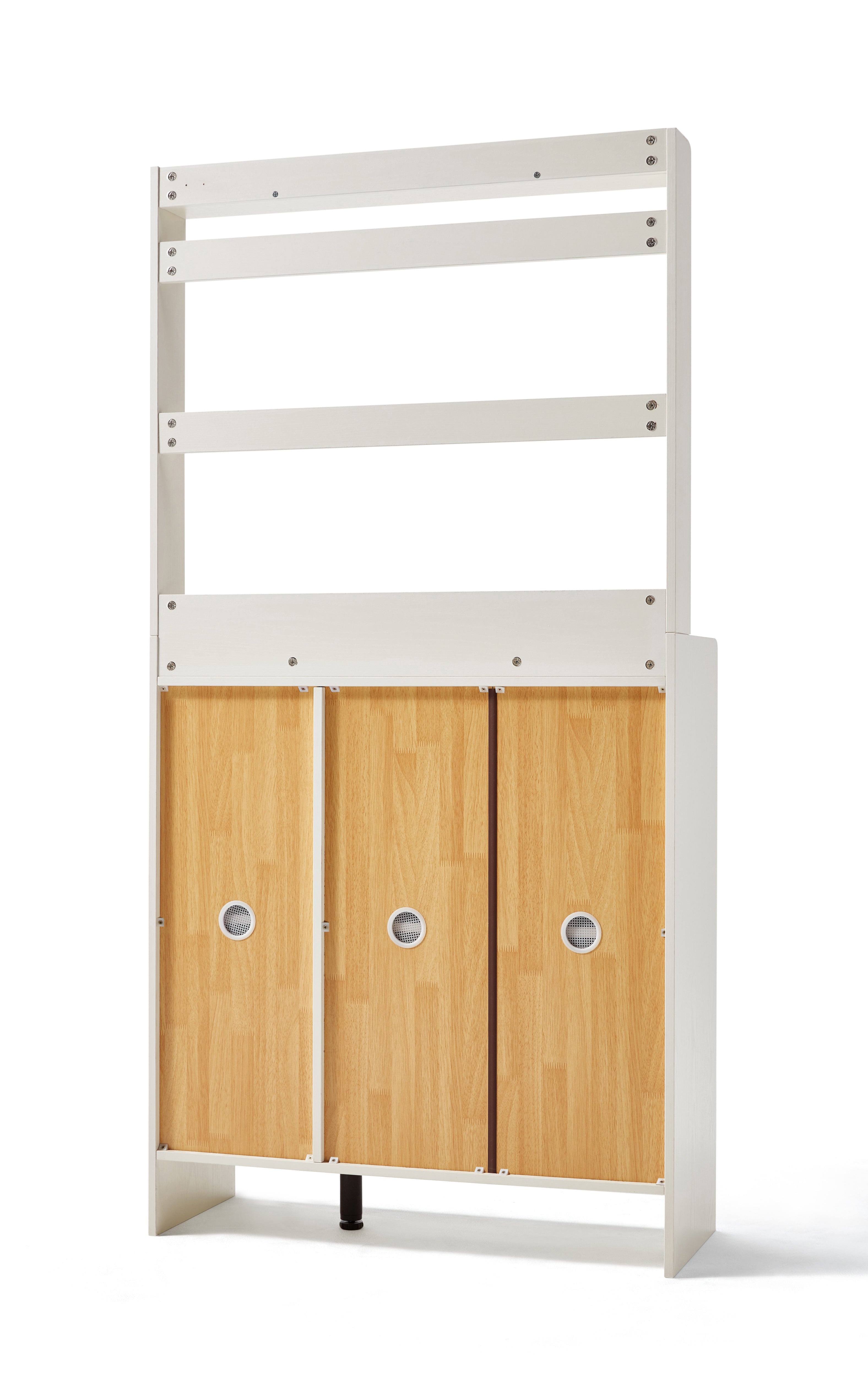 White Timber Entryway Storage/Shoe Cabinet with Bag Hanger/90cm
