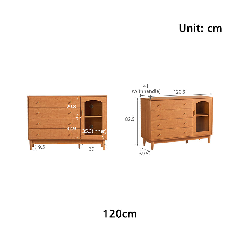 Carolyn 1.2m/1.5m Dining Cabinet/Storage Cabinet/Sideboard With Glass Door For Dining Room