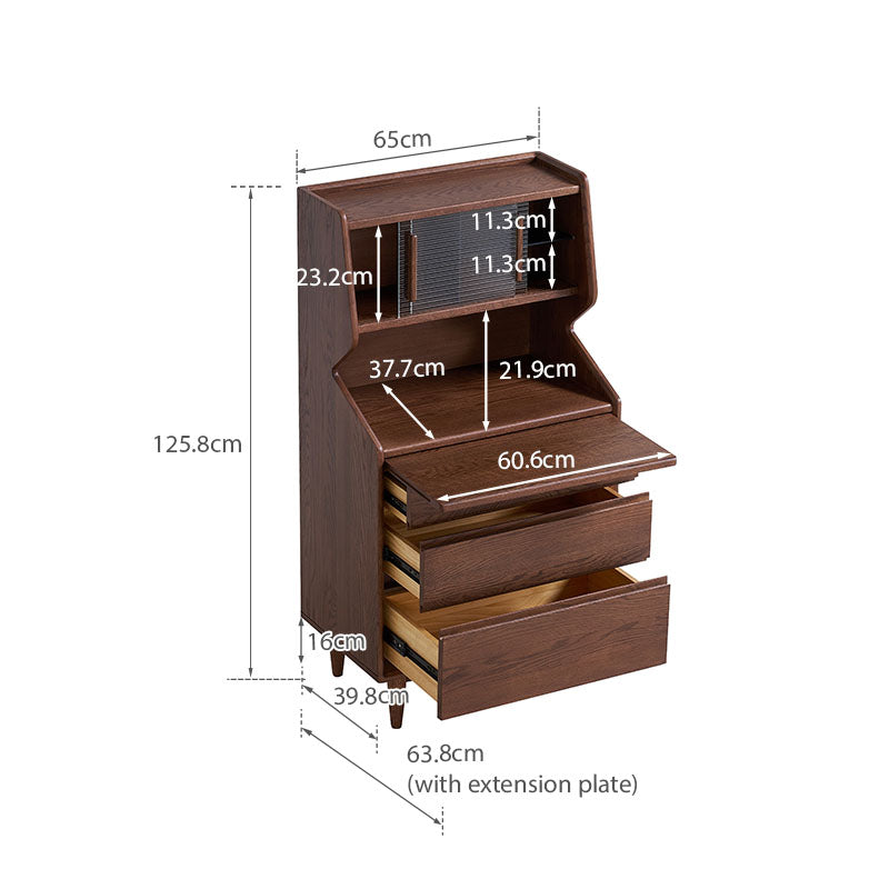 Harrison 65cm FAS-Graded Solid American Oak Wood Display Shelf/Storage Cabinet For Home