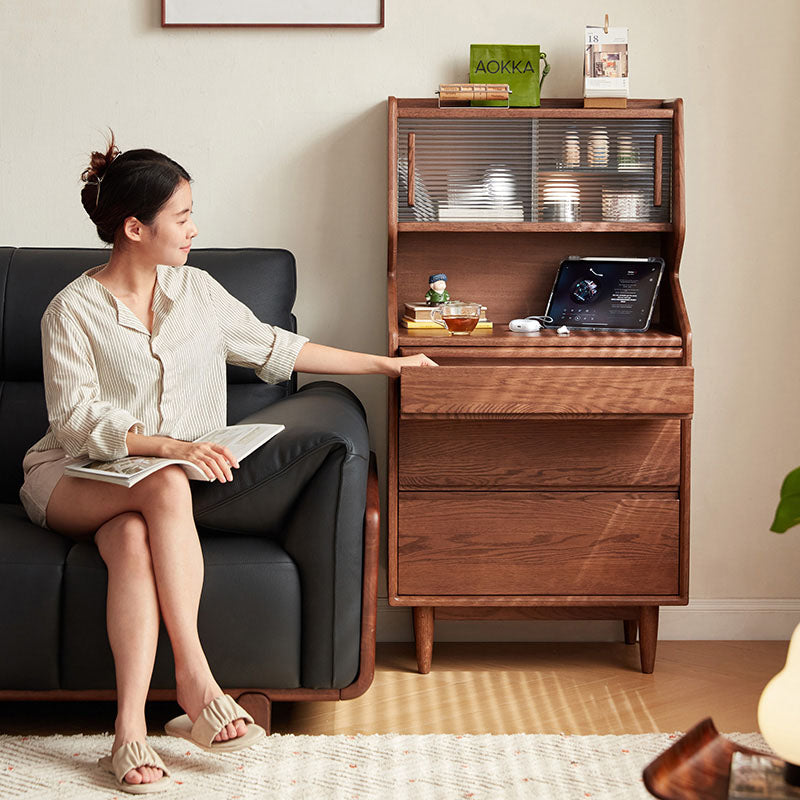 Harrison 65cm FAS-Graded Solid American Oak Wood Display Shelf/Storage Cabinet For Home