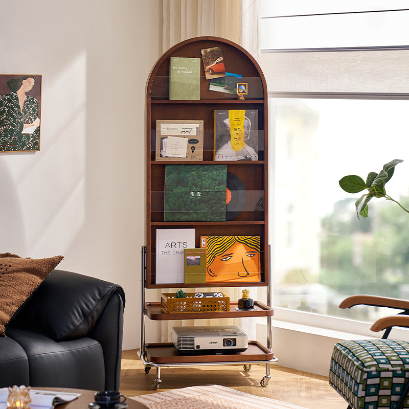 Tabitha Rubberwood Multifunctional Freestanding Double-Sided Full-Length Mirror with Storage Cabinet