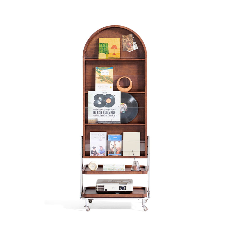 Tabitha Rubberwood Multifunctional Freestanding Double-Sided Full-Length Mirror with Storage Cabinet
