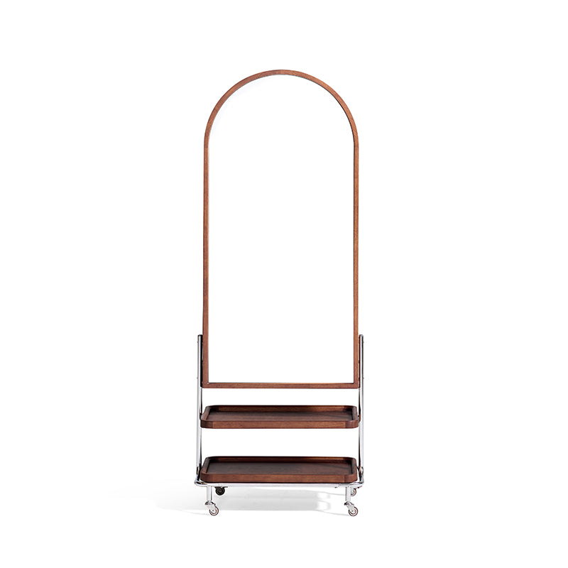Tabitha Rubberwood Multifunctional Freestanding Double-Sided Full-Length Mirror with Storage Cabinet