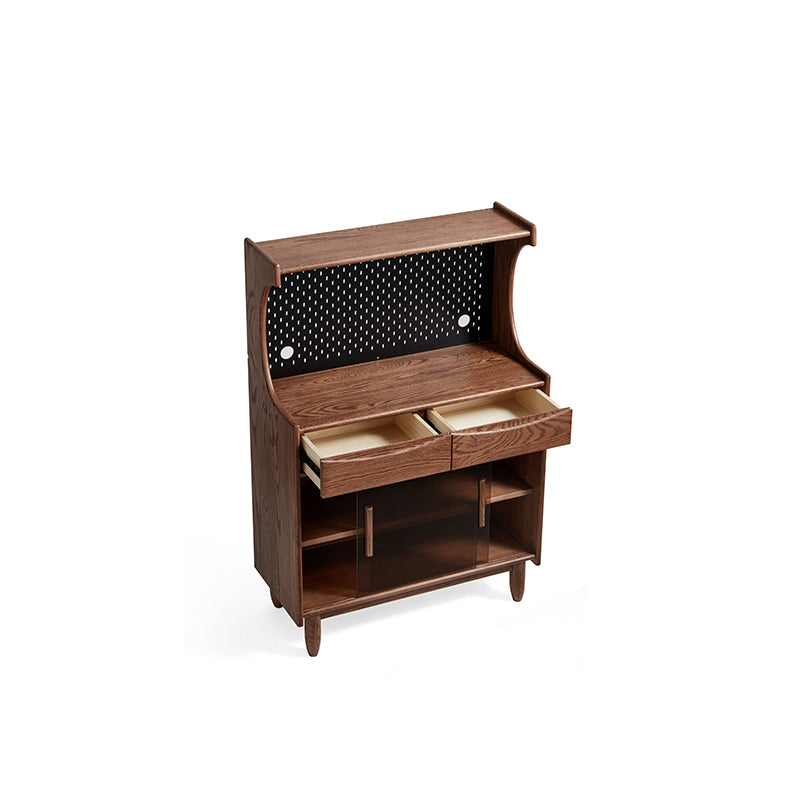 Christina 0.7m/0.9m FAS-Graded Solid American Oak Wood Multifunctional Sideboard Buffet/Coffee Station Display Cupboard