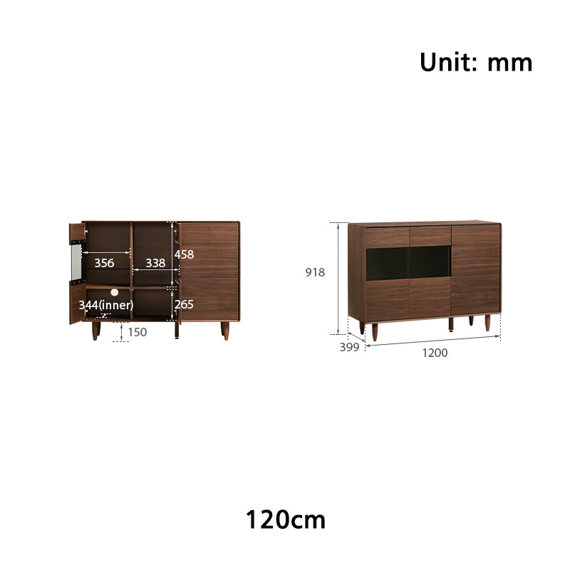 Christine 1.2m/1.5m/1.8m/2.0m Dining Cabinet/Storage Cabinet/Sideboard Walnut Color