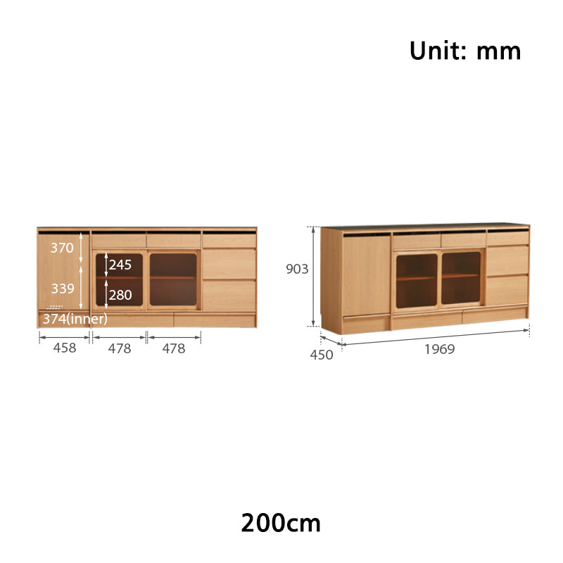 Christian 1.2m/1.5m/1.8m/2.0m Dining Cabinet/Storage Cabinet/Sideboard Multiple Color