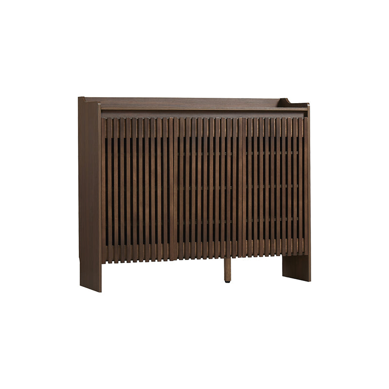 Wyatt Rubberwood 2-Door/3-Door Slatted Shoe Cabinet With Shoe Bench