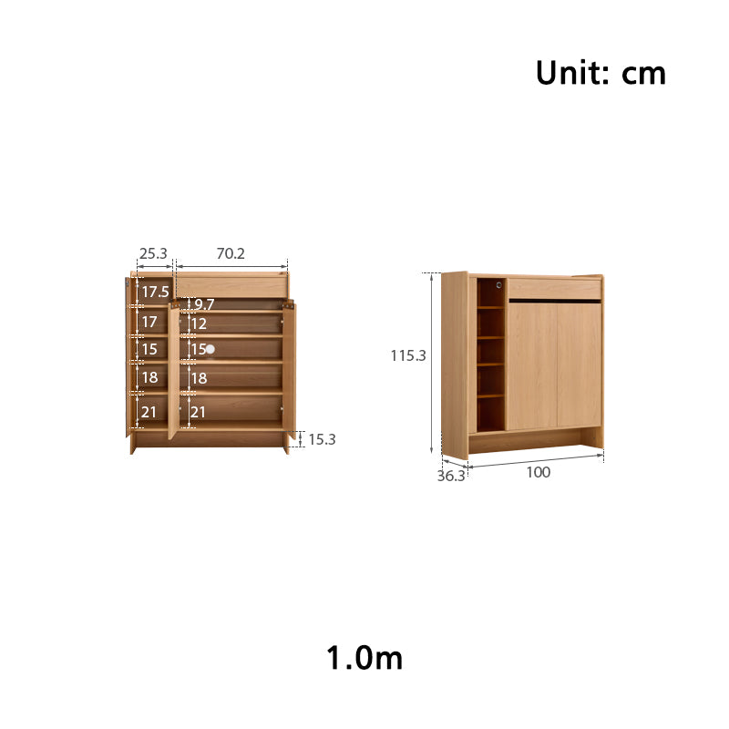 Ulysses 1m/1.2m/1.4m Shoe Cabinet With Glass Door/Drawer
