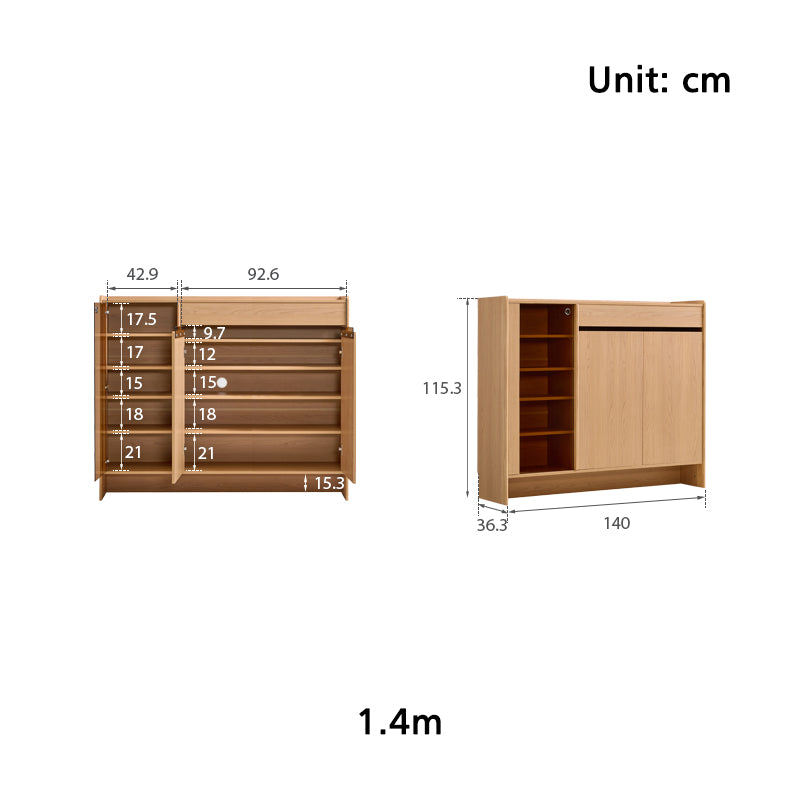 Ulysses 1m/1.2m/1.4m Shoe Cabinet With Glass Door/Drawer