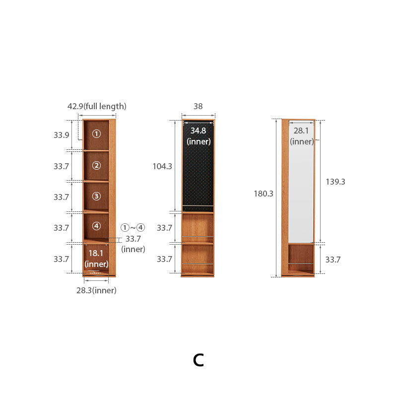 Juan Multifunctional Entryway Cabinet/Shoe Cabinet/Revolving Mirror Cabinet With Carbon Crystal Panel Multiple Model