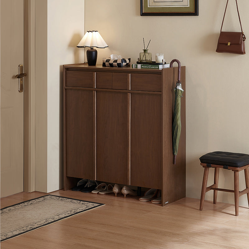 Alden 0.8m/1.0m/1.2m/1.4m Entryway Shoe Cabinet With Drawer Walnut
