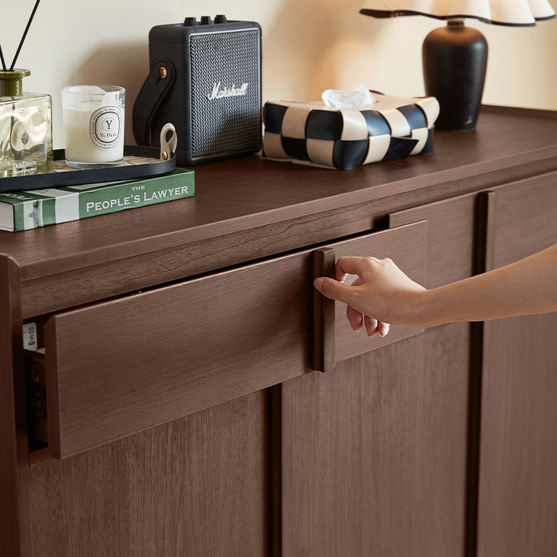 Alden 0.8m/1.0m/1.2m/1.4m Entryway Shoe Cabinet With Drawer Walnut