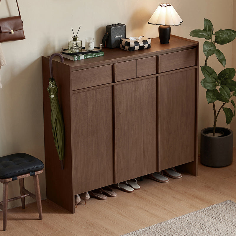 Alden 0.8m/1.0m/1.2m/1.4m Entryway Shoe Cabinet With Drawer Walnut