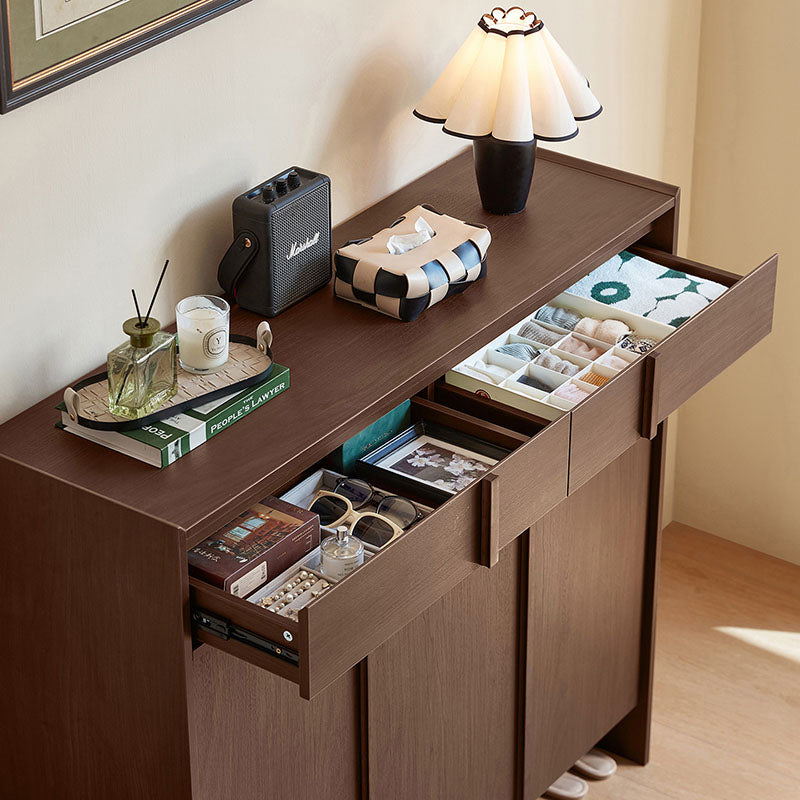 Alden 0.8m/1.0m/1.2m/1.4m Entryway Shoe Cabinet With Drawer Walnut
