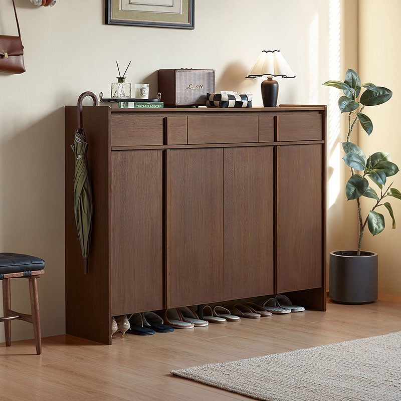 Alden 0.8m/1.0m/1.2m/1.4m Entryway Shoe Cabinet With Drawer Walnut