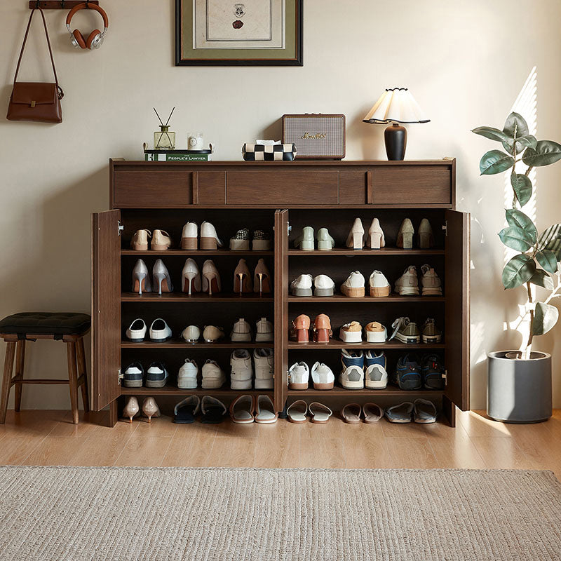 Alden 0.8m/1.0m/1.2m/1.4m Entryway Shoe Cabinet With Drawer Walnut
