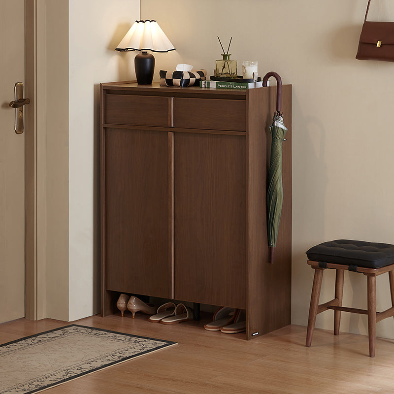 Alden 0.8m/1.0m/1.2m/1.4m Entryway Shoe Cabinet With Drawer Walnut