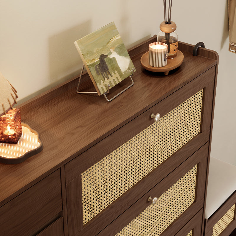 Hyacinth 135cm Flip-door Entryway Cabinet/Shoe Cabinet With Drawer Walnut Color