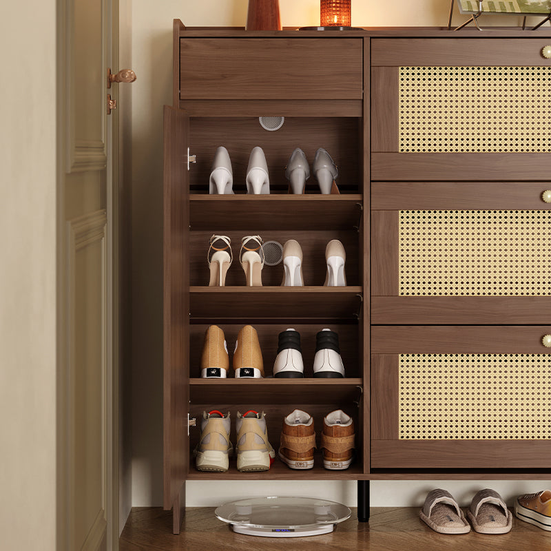 Hyacinth 135cm Flip-door Entryway Cabinet/Shoe Cabinet With Drawer Walnut Color