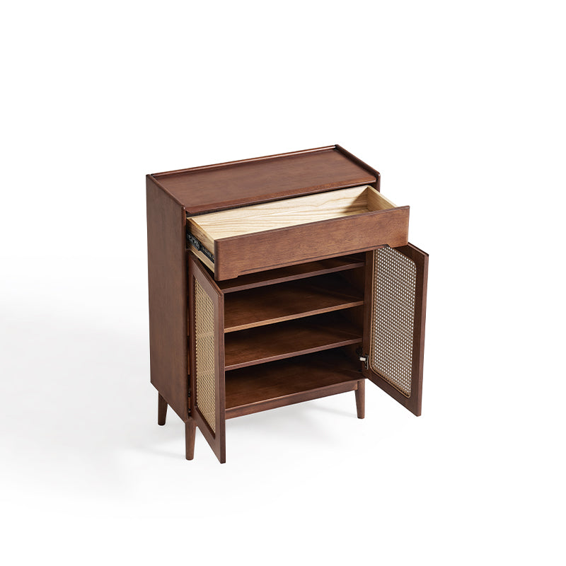 Ignatius 80cm/118cm/140cm Rubberwood Entryway Cabinet/Shoe Cabinet With Drawer Walnut Color