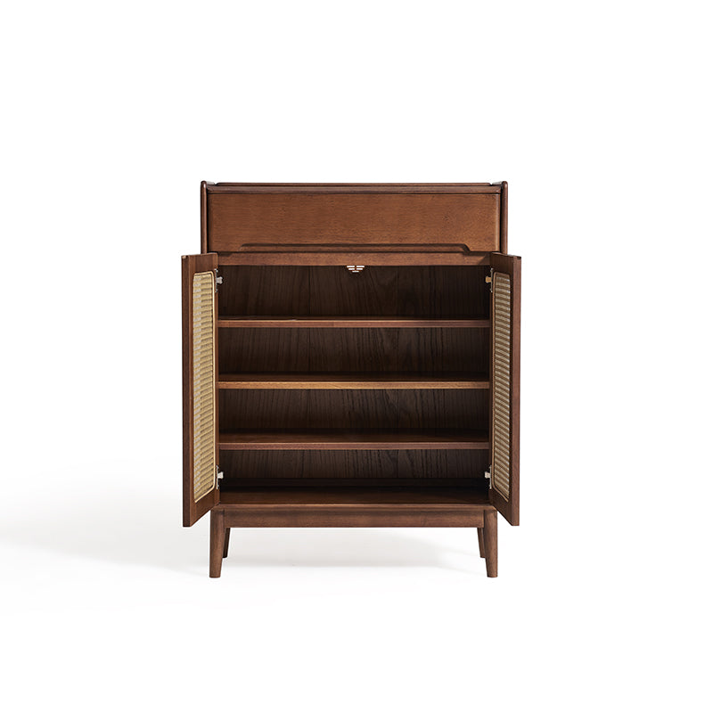 Ignatius 80cm/118cm/140cm Rubberwood Entryway Cabinet/Shoe Cabinet With Drawer Walnut Color