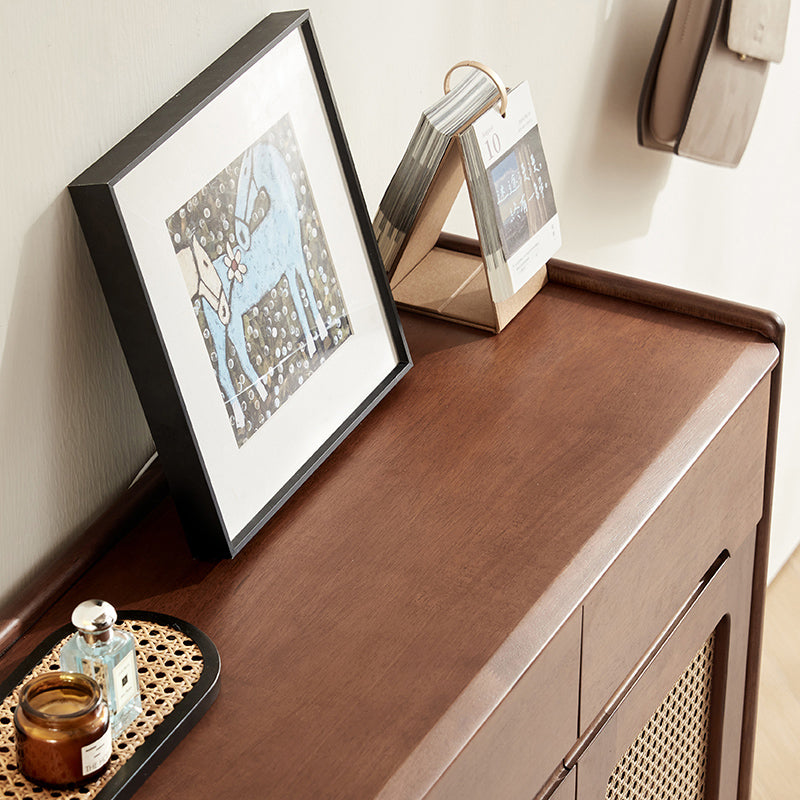 Ignatius 80cm/118cm/140cm Rubberwood Entryway Cabinet/Shoe Cabinet With Drawer Walnut Color