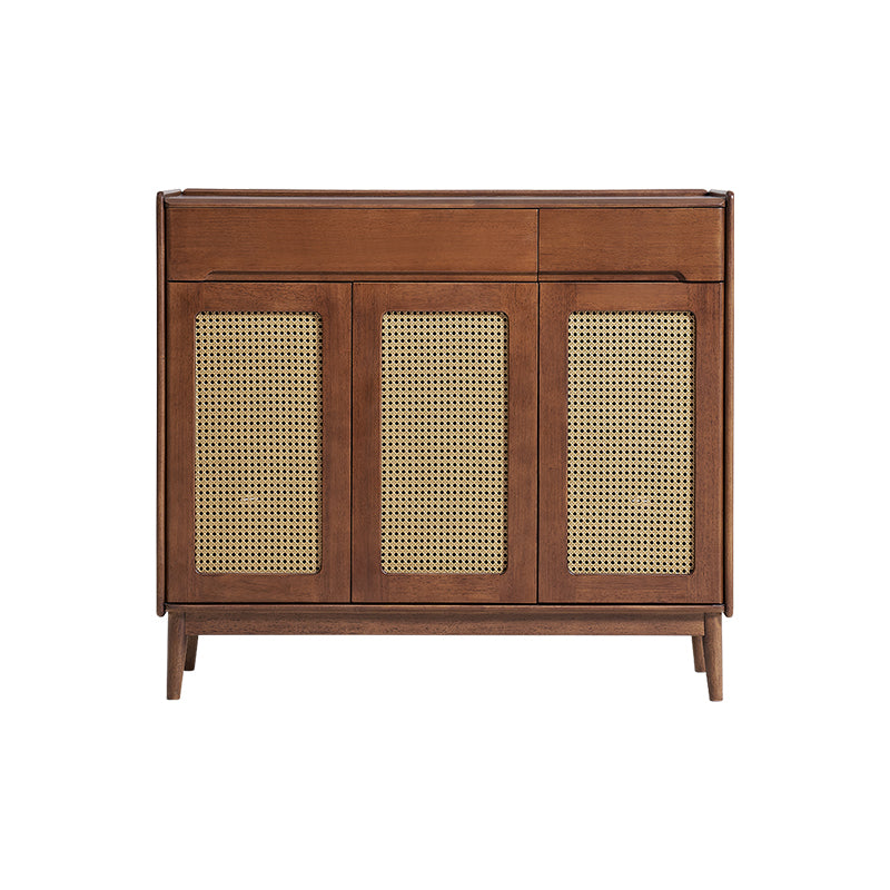 Ignatius 80cm/118cm/140cm Rubberwood Entryway Cabinet/Shoe Cabinet With Drawer Walnut Color