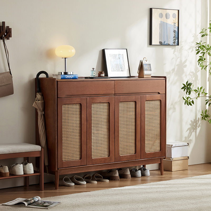 Ignatius 80cm/118cm/140cm Rubberwood Entryway Cabinet/Shoe Cabinet With Drawer Walnut Color