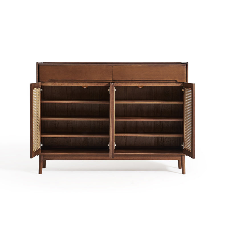 Ignatius 80cm/118cm/140cm Rubberwood Entryway Cabinet/Shoe Cabinet With Drawer Walnut Color