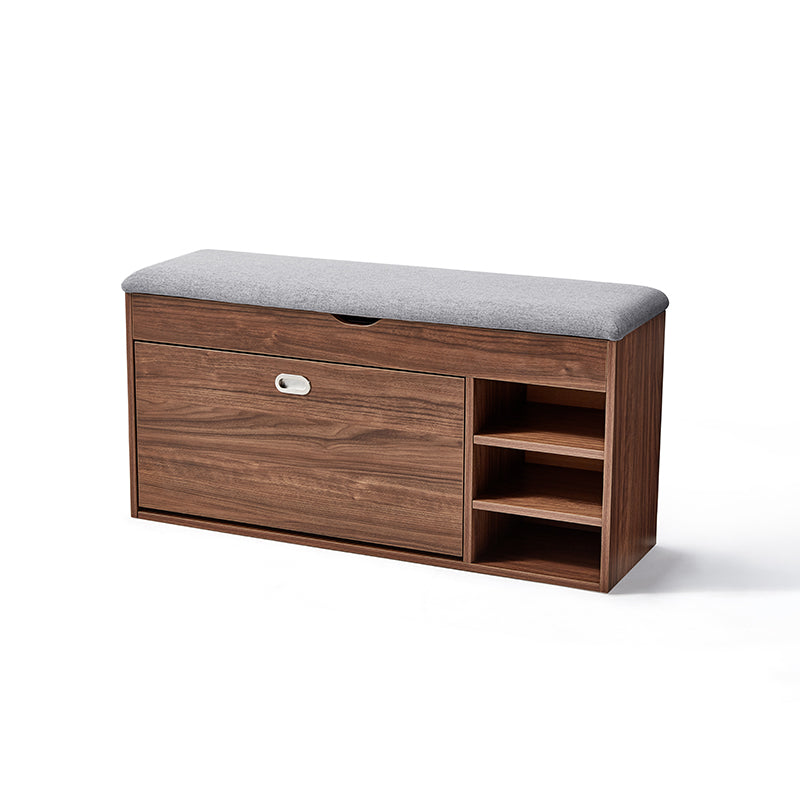 Mallory 80cm/100cm Entryway Shoe Cabinet/Shoe Changing Stool For Home Walnut Color