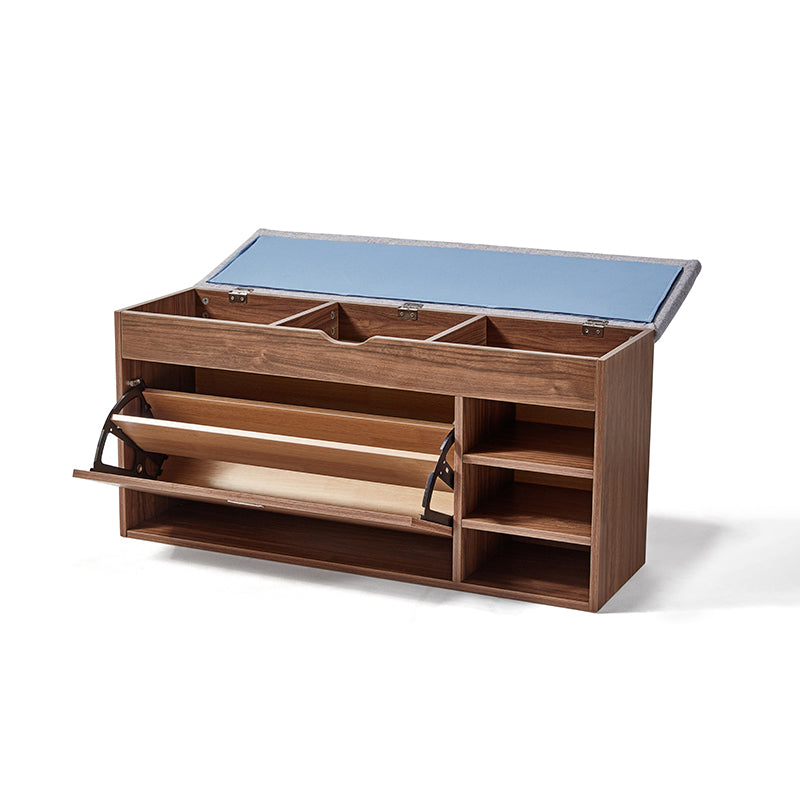 Mallory 80cm/100cm Entryway Shoe Cabinet/Shoe Changing Stool For Home Walnut Color
