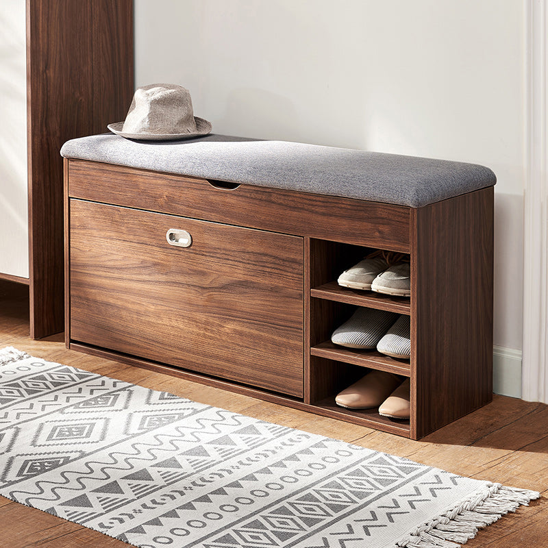 Mallory 80cm/100cm Entryway Shoe Cabinet/Shoe Changing Stool For Home Walnut Color