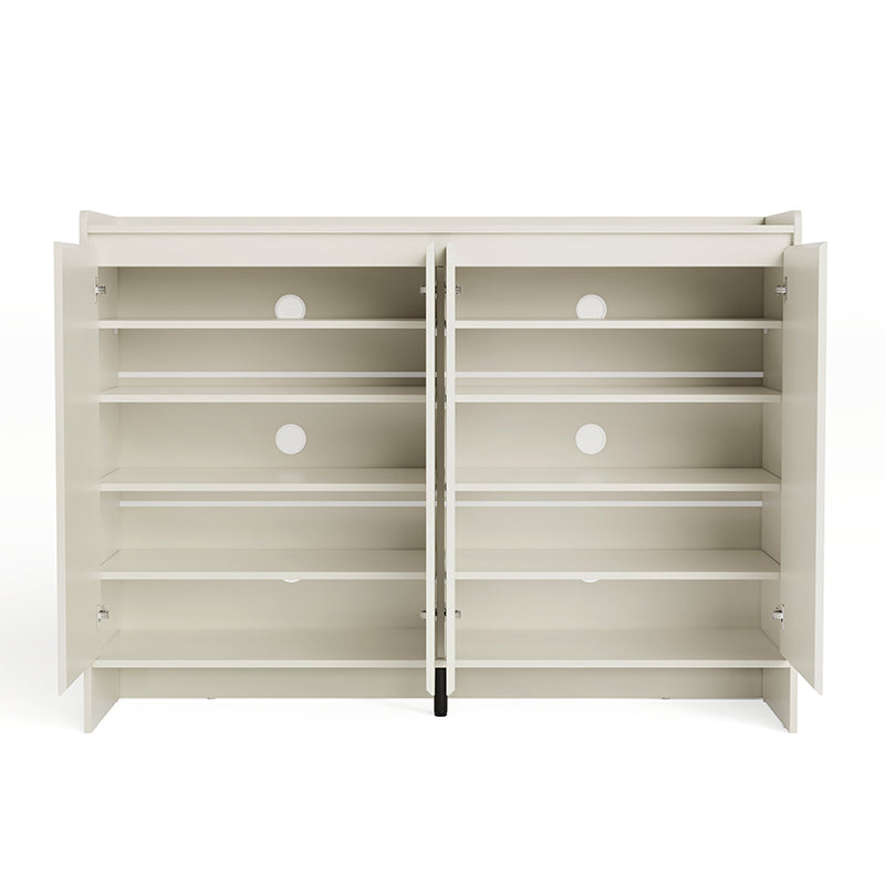 Reba 80cm/100cm/120cm/140cm Entryway Shoe Cabinet/Shoe Case For Home Cream White Color