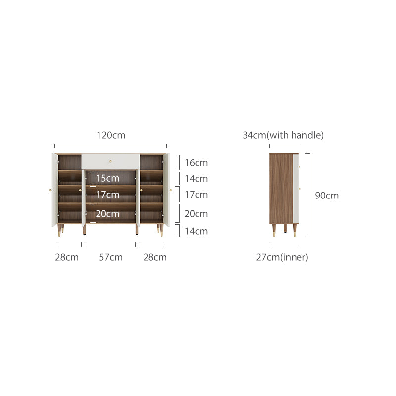 Prudence 120cm 4-door Entryway Shoe Cabinet with Drawers/Shoe Case For Home