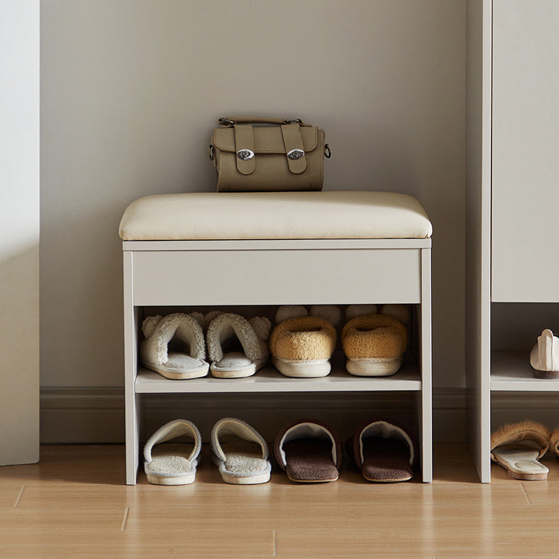 Reid 50cm Entryway Shoe Cabinet/Shoe Changing Stool For Home Beige Grey Color