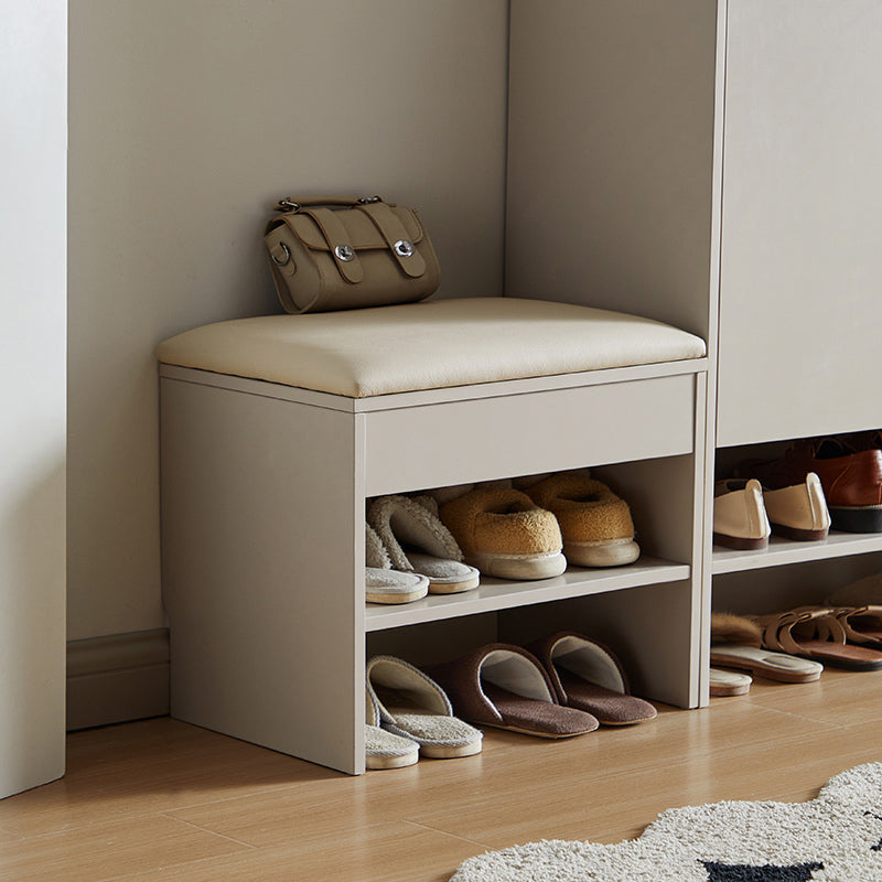Reid 50cm Entryway Shoe Cabinet/Shoe Changing Stool For Home Beige Grey Color