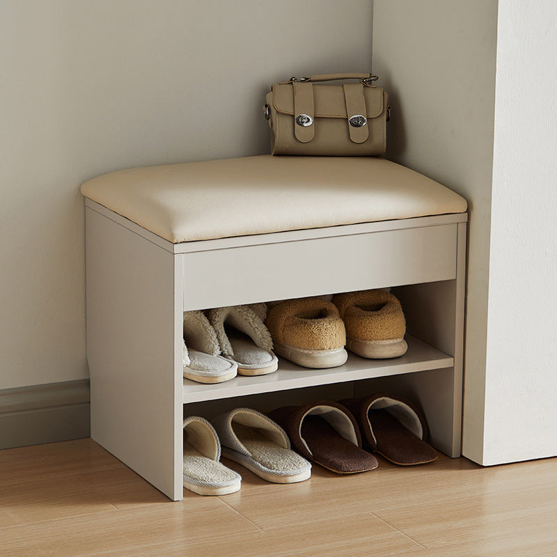 Reid 50cm Entryway Shoe Cabinet/Shoe Changing Stool For Home Beige Grey Color