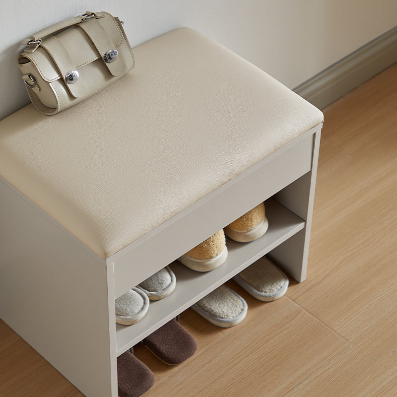 Reid 50cm Entryway Shoe Cabinet/Shoe Changing Stool For Home Beige Grey Color