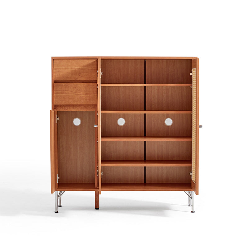 Ruben 102cm Entryway Cabinet/Shoe Cabinet Rattan Door Walnut Color For Home