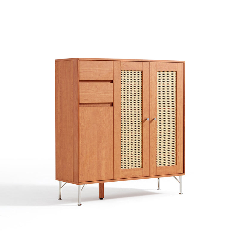 Ruben 102cm Entryway Cabinet/Shoe Cabinet Rattan Door Walnut Color For Home