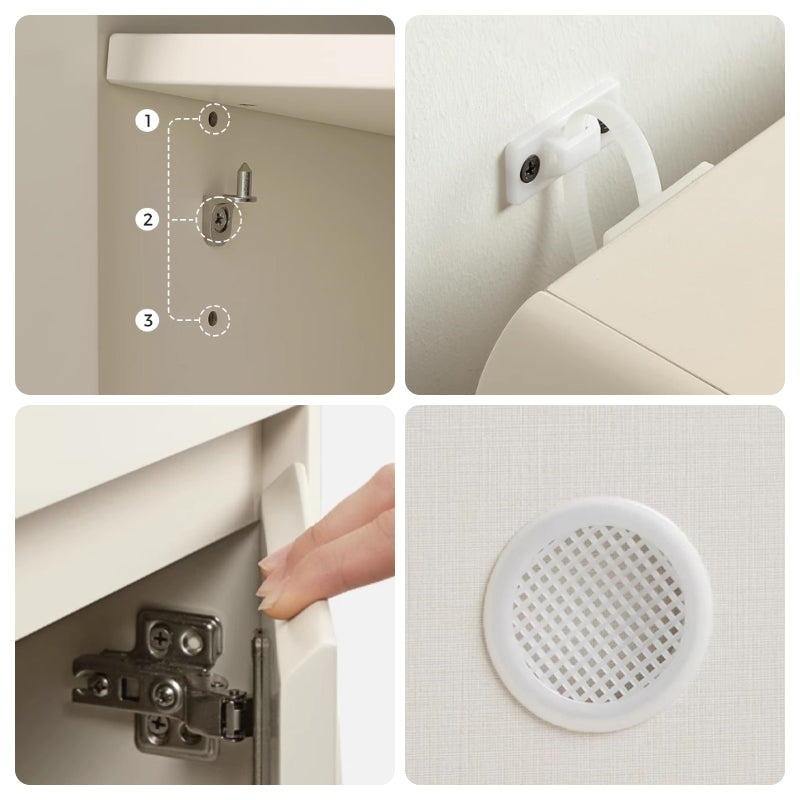 Dorothy Three-Door/Four-Door Shoe Cabinet with Drawer